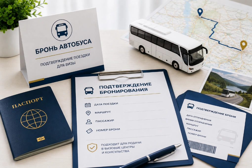 Оформление брони автобуса для визы фото №5